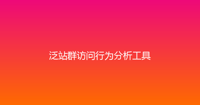 泛站群访问行为分析工具 封面图