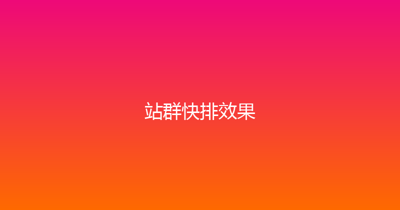 站群快排效果 封面图