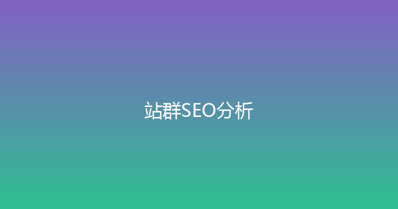 站群SEO分析 封面图